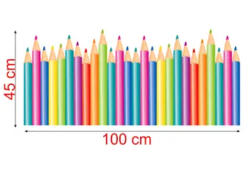 bordura decorativa autoadeziva creioane colorate edu48 sticker s0