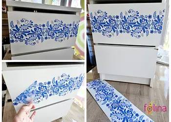 bordura decorativa autoadeziva flori albastre bella