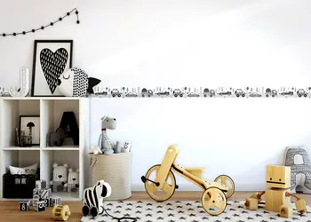 bordura tapet pentru camera copii model masini gri