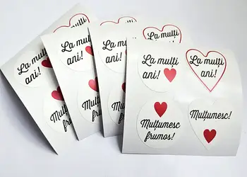 buline autoadezive albe cu mesaje la multi ani si multumesc