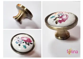 butoni mobila rotund cu model floral