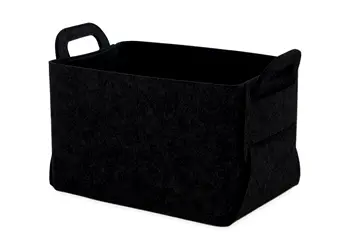 cos de depozitare si organizare din pasla neagra doua manere folina pliabil s000