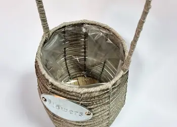 cos decorativ gri cu toarta