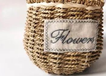 cos decorativ impletit ratan natur 15 cm