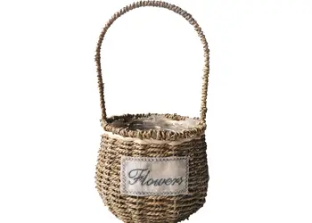 cos decorativ impletit ratan natur 15 cm