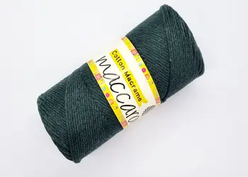 cotton macrame verde inchis