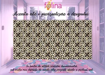 Covor din vinil model geometric brun 1