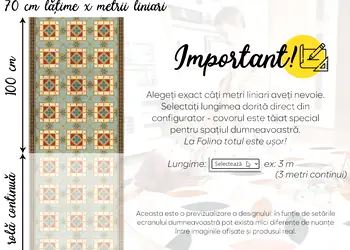covor antiderapant din vinil traversa cu model mozaic andaluz 70 cm latime s00
