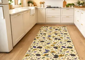 covor traversa bucatarie cu model floral