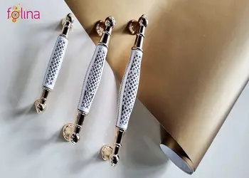 maner mobila metalic auriu cu model argintiu 128 cm