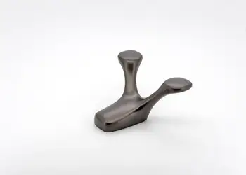 cuier din inox gri suport de perete dublu pentru halate sau prosoape model1 3107