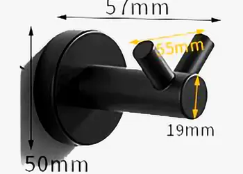 cuier din inox negru dublu model 75154 2