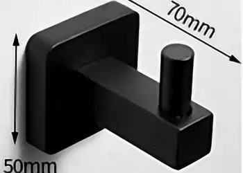 cuier patrat negru suport de perete pentru halate sau prosoape model sus304 9807h