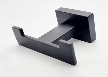 cuier dublu negru suport halat baie 1