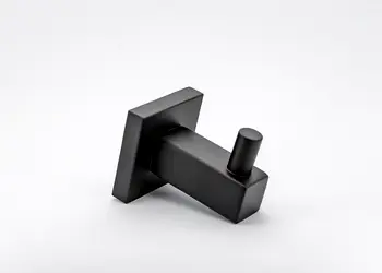 cuier patrat negru suport de perete pentru halate sau prosoape model sus304 9807h