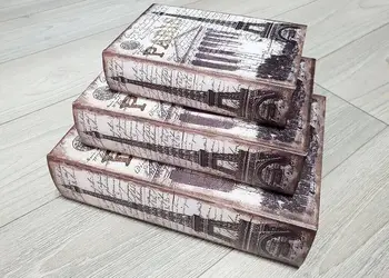 set 3 cutii decorative din lemn mon paris