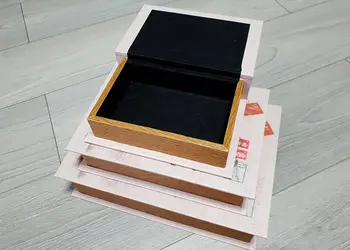 set 3 cutii decorative din lemn paris