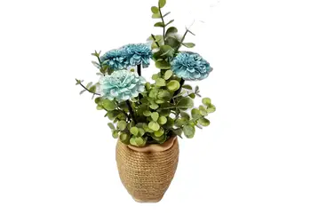 decoratiune cu flori artificiale albastre