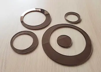 decoratiune perete cercuri oglinda bronz