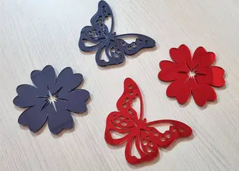 decoratiuni flori si fluturi din oglinda acrilica