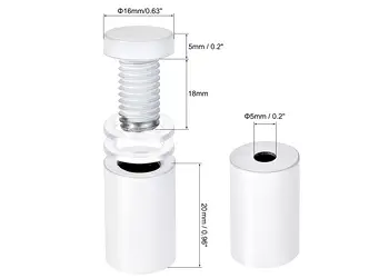 distantiere semnalistica 12mm 20mm culoarea alba 1