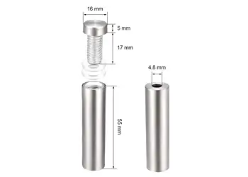 distantiere semnalistica din inox 16x55mm folina s0