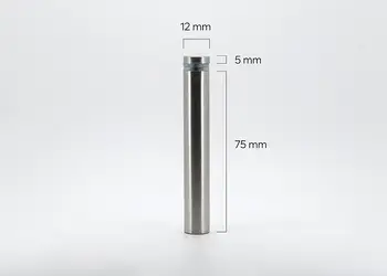 distantiere semnalistica din inox argintiu 12x75mm folina s00