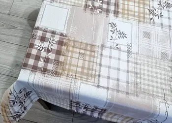 fata de masa bucatarie carouri bej maro