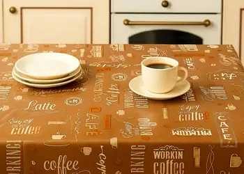 fata de masa bucatarie maro model cafea