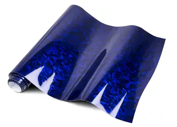 folie auto carbon forjat albastru lucios