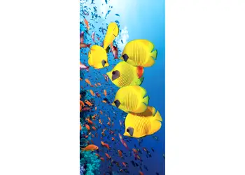 folie cabina dus folina model pesti galbeni autoadeziva 100 210 cm