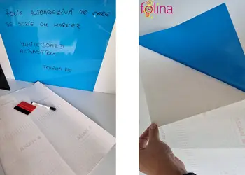 folie tabla scolara de scris cu marker aslan blue whiteboard