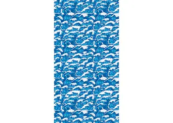 folie cabina dus folina model valuri albastra 100 210 cm