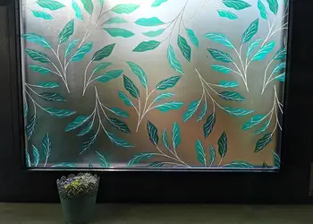 folie sablare autoadeziva frunze verzi