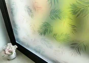 folie geam autoadeziva folina model frunze pastel 100 cm latime