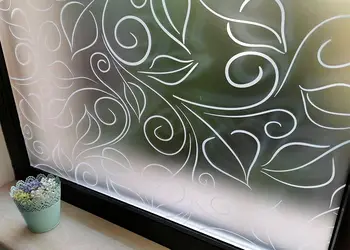 folie geam autoadeziva folina model stilizat alb 100 cm