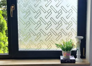 folie geam autoadeziva folina sablare cu dreptunghiuri translucide