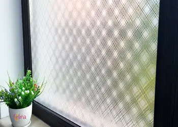 folie geam autoadeziva folina sablare cu romburi stilizate translucide 120 cm latime