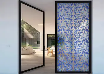 folie geam autoadeziva frunze albastre 2 100 210 cm