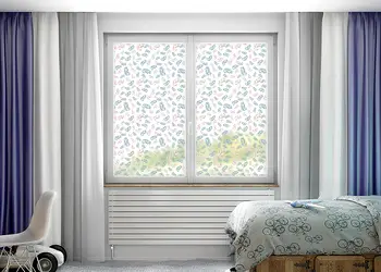 folie geam autoadeziva folina model frunze pastel 100 cm latime