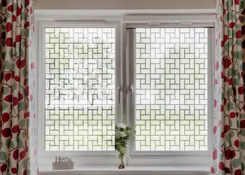 folie geam autoadeziva model geometric alb 1