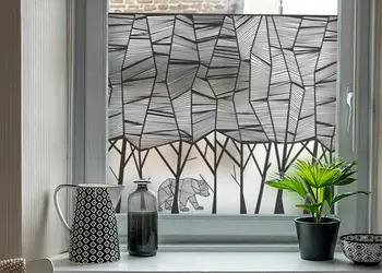 folie geam autoadeziva model padure minimalista sablare tip bordura 45x200cm s00