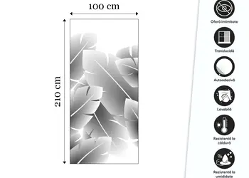 folie geam cabina dus folina sablare model frunze tropicale rola 100x210cm s00