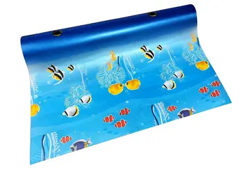 folie geam cabina dus sablare albastra cu model pesti