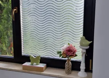 folie geam cu dungi sablate