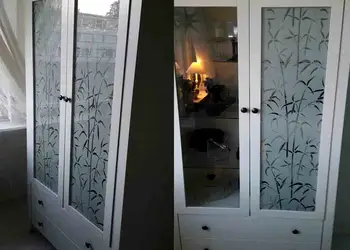 folie geam decorativa cu bambusi