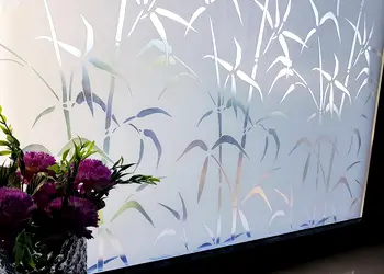 folie geam decorativa cu bambusi