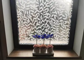 folie geam electrostatica jane dcfix efect de sablare imprimeu crengute albe