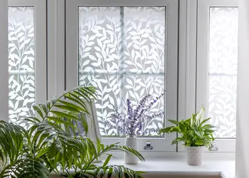 folie geam electrostatica jane dcfix efect de sablare imprimeu crengute albe