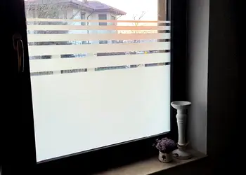 folie geam sablare alba pet transparent cu dungi